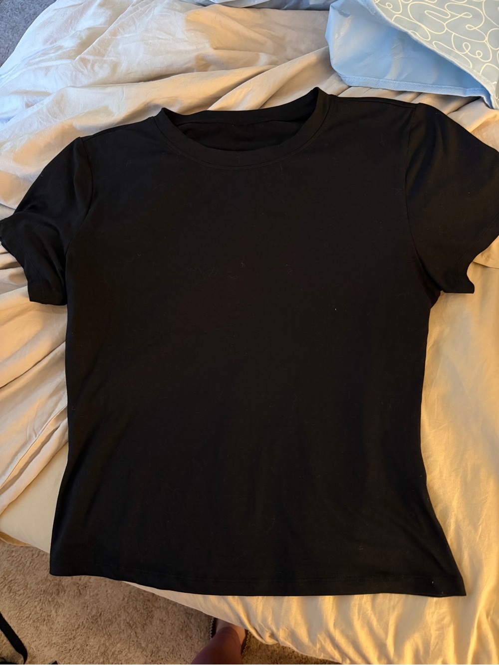 Women black short sleeve soft shirt